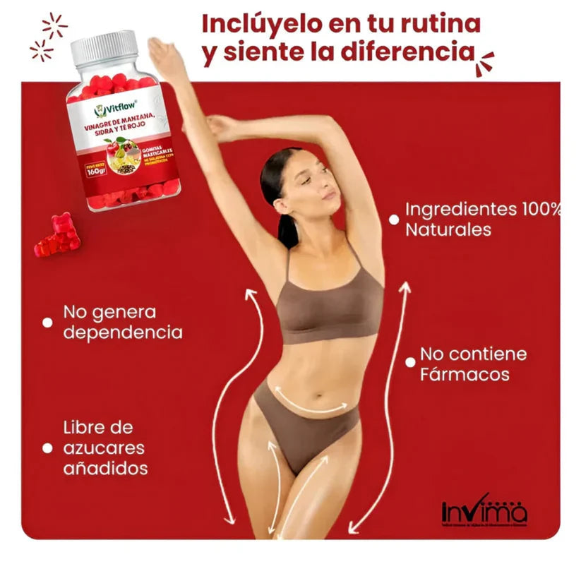 GOMITAS ADELGAZANTES-VINAGRE DE MANZANA - Vitflow