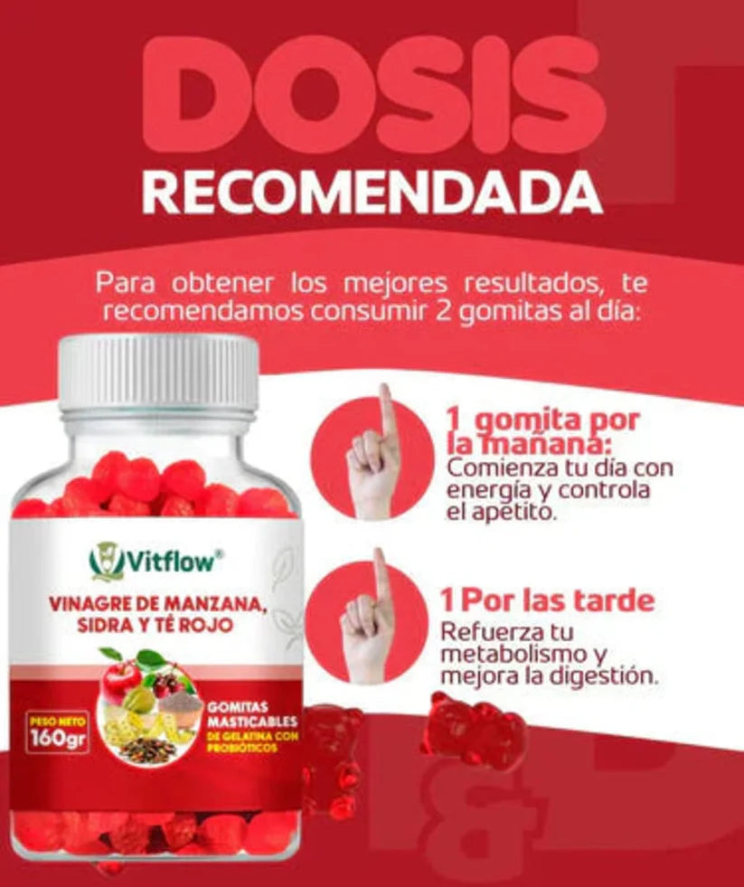 GOMITAS ADELGAZANTES-VINAGRE DE MANZANA - Vitflow