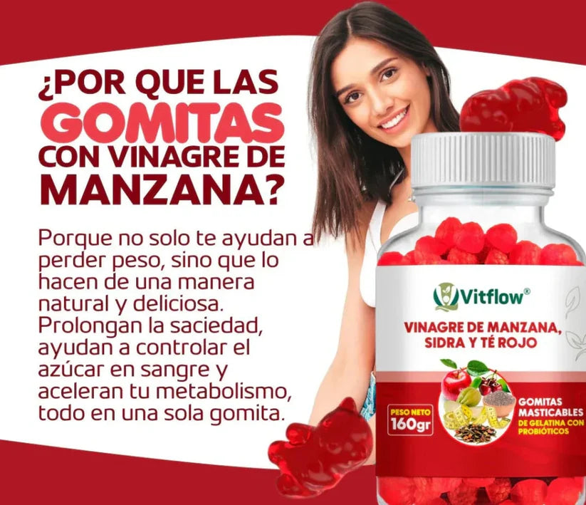 GOMITAS ADELGAZANTES-VINAGRE DE MANZANA - Vitflow