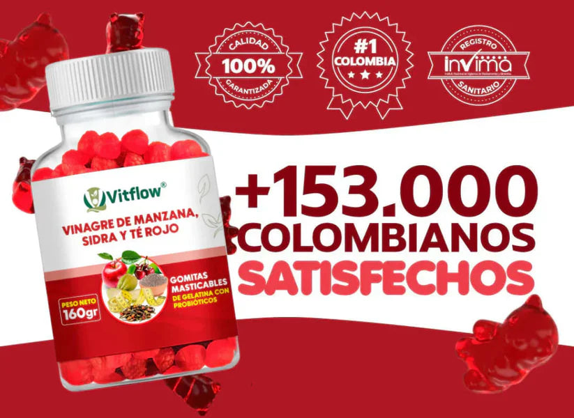 GOMITAS ADELGAZANTES-VINAGRE DE MANZANA - Vitflow