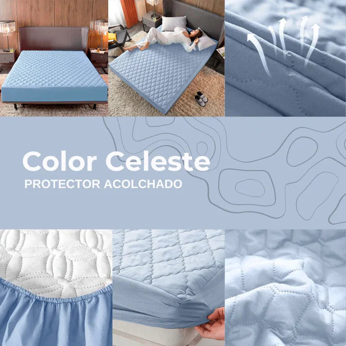 PROTECTOR COLCHON ANTIFLUIDO ACOLCHADO | Despidete de los acaros y regueros