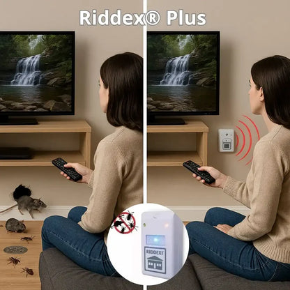 Riddex® Plus - Repelente Eléctrico Antiplagas Elimina plagas sin veneno ni químicos en tu hogar.