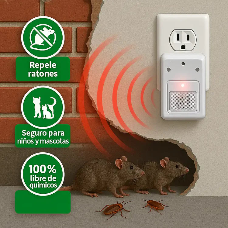 Riddex® Plus - Repelente Eléctrico Antiplagas Elimina plagas sin veneno ni químicos en tu hogar.