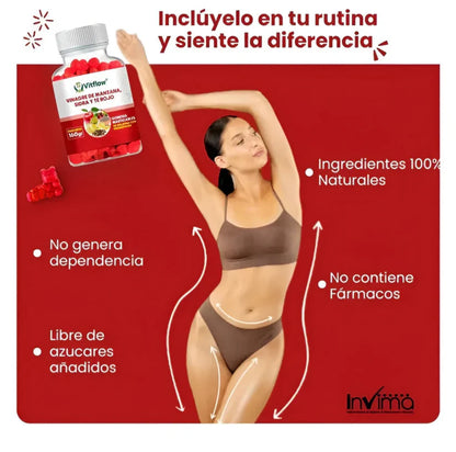 GOMITAS ADELGAZANTES-VINAGRE DE MANZANA - Vitflow
